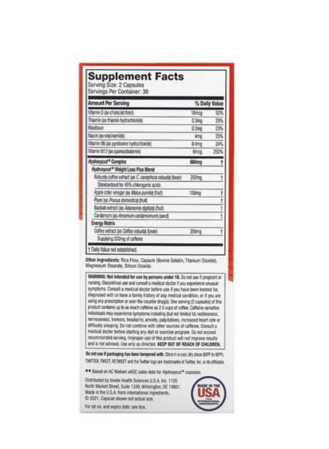 Hydroxycut Lose Weight Dietary Supplement - 72 Capsules - Image 3